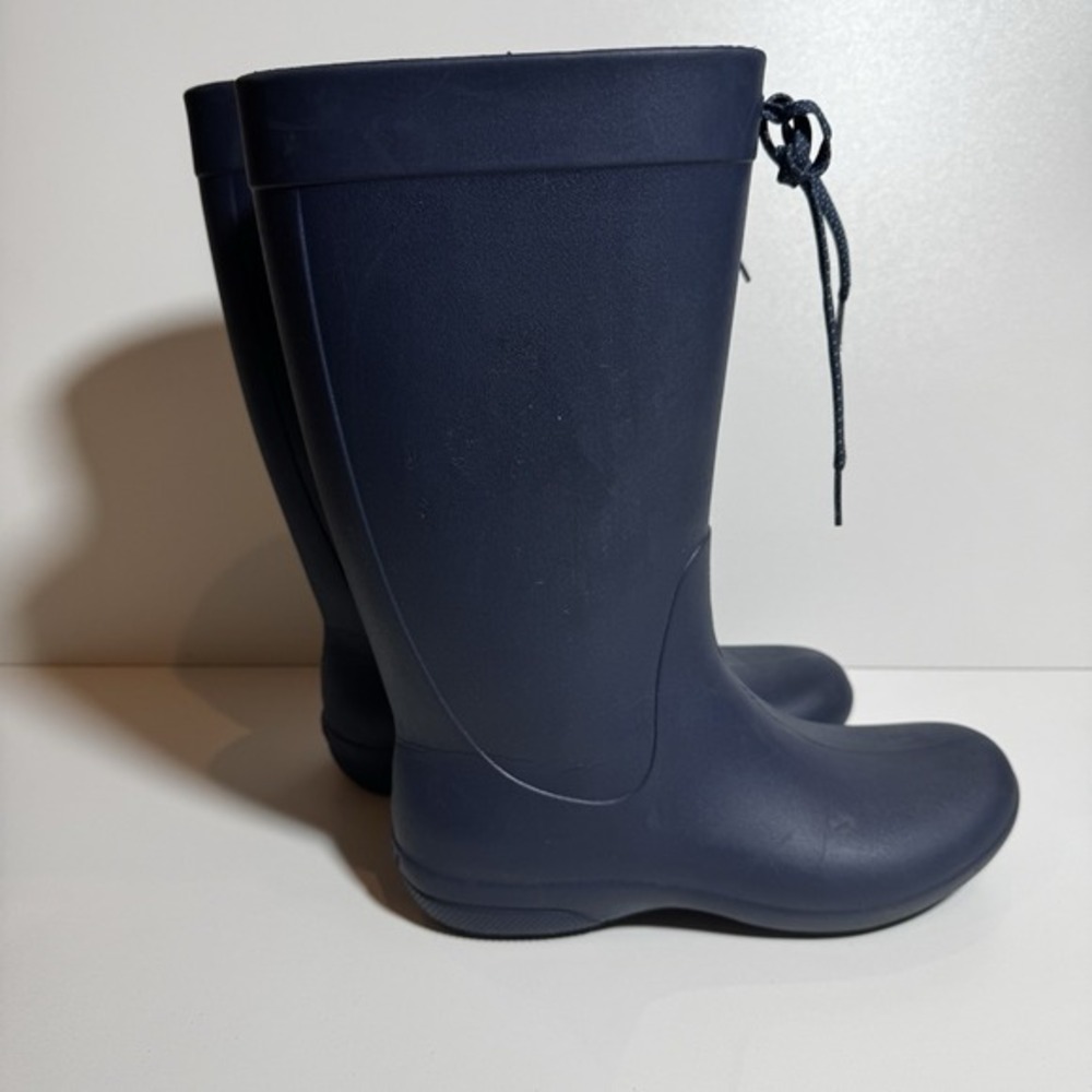 Crocs Freesail Tall Rain Boots Womens 9 Blue Rubber Pull‎ On Lightweight
